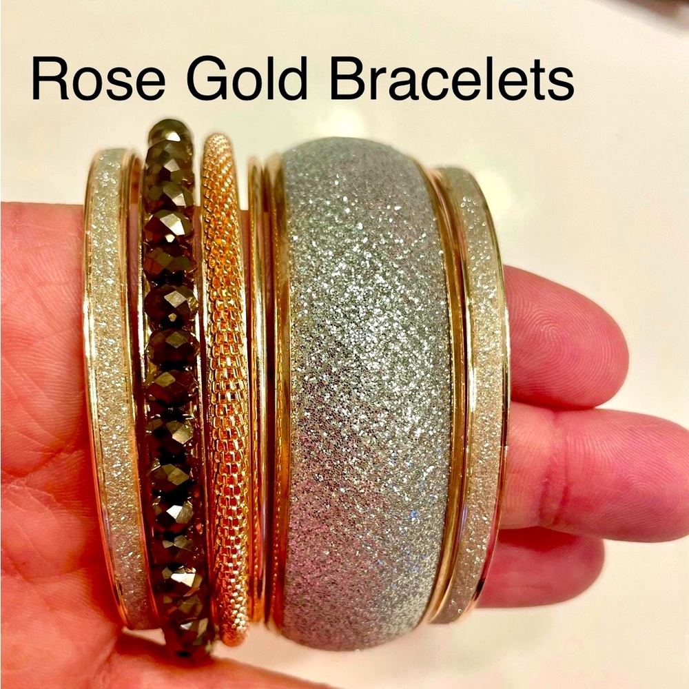 Rose gold bracelet set